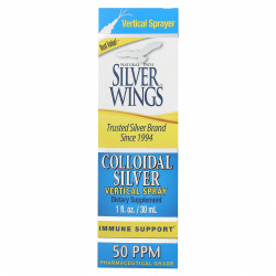 Natural Path Silver Wings, Вертикальный спрей с коллоидным серебром, 50 част. / Млн, 30 мл (1 жидк. Унция)