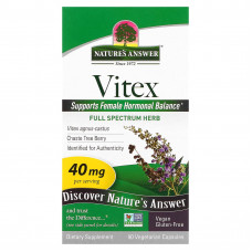 Nature's Answer, Vitex, ягоды монашьего перца, витекса священного, 90 вегетарианских капсул