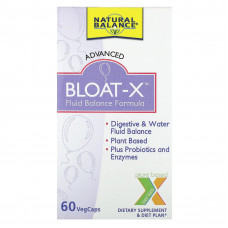 Natural Balance, Bloat-X, средство для поддержания баланса жидкости, 60 растительных капсул