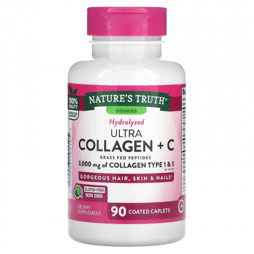 Nature's Truth, Ultra Collagen + C, 3000 мг, 90 капсул, покрытых оболочкой