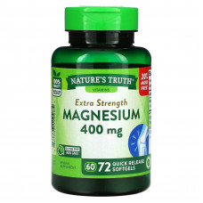 Nature's Truth, Магний Extra Strength, 400 мг, 72 мягких капсулы быстрого высвобождения