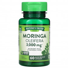 Nature's Truth, Moringa Oleifera, 3000 мг, 60 капсул с быстрым высвобождением