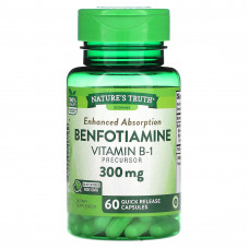 Nature's Truth, Бенфотиамин, 300 мг, 60 капсул быстрого действия