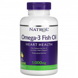 Natrol, рыбий жир омега-3, натуральный лимонный вкус, 1000 мг, 150 мягких таблеток