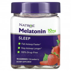 Natrol, мелатонин, со вкусом клубники, 5 мг, 90 жевательных таблеток