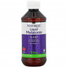 Natrol, жидкий мелатонин, для сна, ягодный вкус, 2.5 мг, 237 мл (8 жидк. унций)