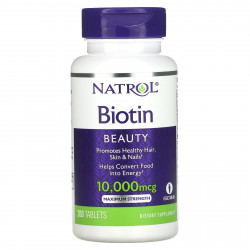 Natrol, биотин, максимальная сила действия, 10 000 мкг, 200 таблеток