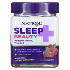 Natrol, Sleep + Beauty, Малина, 60 жевательных конфет