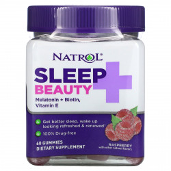 Natrol, Sleep + Beauty, Малина, 60 жевательных конфет