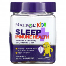 Natrol, Kids, Sleep + Immune Health, Berry, 50 жевательных таблеток