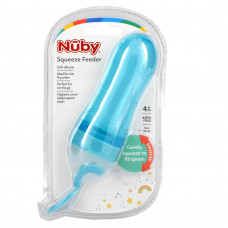 Nuby, Squeeze Feeder, для детей от 4 месяцев, синий, 90 мл (3 унции)