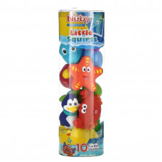 Nuby, Little Squirts, веселые сквиртеры для ванны, для детей от 6 месяцев, 10 шт.