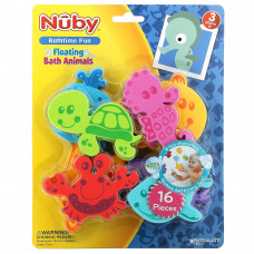 Nuby, Плавающие животные для ванн, для детей от 3 лет, 16 шт.