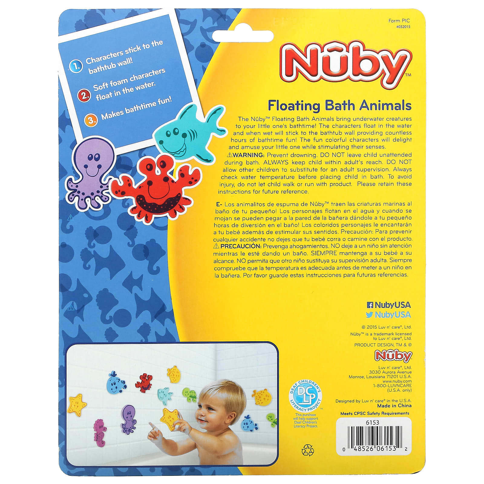 Nuby, Плавающие животные для ванн, для детей от 3 лет, 16 шт.