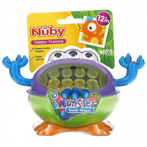 Nuby, Snack Keeper, для детей от 12 месяцев, iMonster, 1 шт.