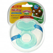 Nuby, Успокаивающий прорезыватель для зубов, Teeth Eez, для детей от 3 месяцев, Aqua, набор из 2 предметов