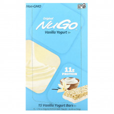NuGo Nutrition, Original Bar, ванильный йогурт, 15 батончиков, 50 г (1,76 унции)
