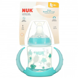 NUK, тренировочная чашка, для детей от 6 месяцев, голубая, 150 мл (5 унций), 1 шт.