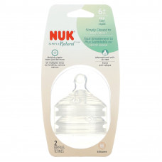 NUK, Simply Natural, соски, от 6 месяцев, быстрое течение, 2 соски