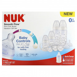 NUK, Smooth Flow, антиколиковый подарочный набор для новорожденных, для детей от 0 месяцев, 11 шт.