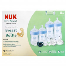 NUK, Simply Natural, подарочный набор для новорожденных, от 0 месяцев, 9 шт.