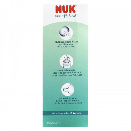 NUK, Simply Natural Bottle with SafeTemp, подарочный набор для новорожденных, от 0 месяцев, 9 шт.