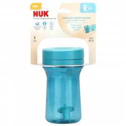 NUK, Everlast Weighted Straw Cup, для детей от 12 месяцев, бирюзовый, 300 мл (10 унций)