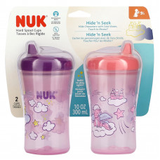 NUK, Hide 'n Seek, чашки с жестким носиком, от 9 месяцев``, 2 чашки, 300 мл (10 унций) (Товар снят с продажи) 
