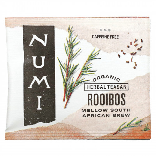Numi Tea, Organic Herbal Teasan, ройбуш, без кофеина, 18 чайных пакетиков, 43,2 г (1,52 унции)