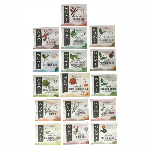 Numi Tea, Органический чаи, чаи и травяные сборы, коллекция Numi, 16 чайных пакетиков без ГМО, 1,26 унц. (34,7 г)