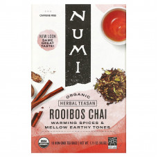 Numi Tea, Organic Herbal Teasan, чай ройбуш, без кофеина, 18 чайных пакетиков, 48,6 г (1,71 унции)