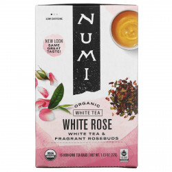 Numi Tea, органический чай, белый чай, белая роза, 16 чайных пакетиков, 32 г (1,13 унции)