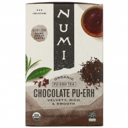 Numi Tea, Органический чай пуэр, шоколадный пуэр, 16 чайных пакетиков, 1,24 унции (35,2 г)