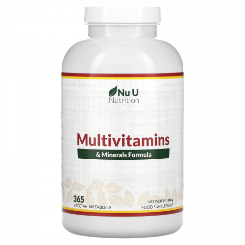 Nu U Nutrition, Мультивитаминно-минеральный комплекс, 365 таблеток растительного происхождения