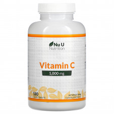 Nu U Nutrition, Витамин С, 1000 мг, 180 таблеток растительного происхождения