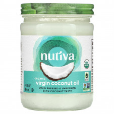 Nutiva, органическое кокосовое масло первого отжима, 414 мл (14 жидк. унций)