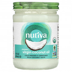 Nutiva, органическое кокосовое масло первого отжима, 414 мл (14 жидк. унций)