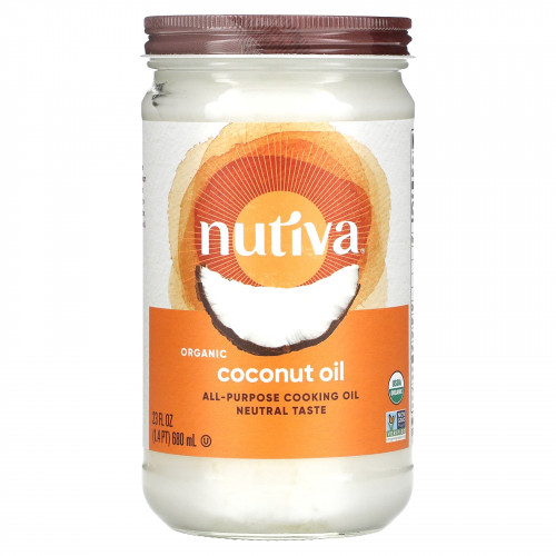 Nutiva, Органическое кокосовое масло, рафинированное, 23 жидких унций (680 мл)