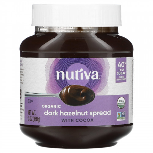 Nutiva, органическая темная паста из фундука с какао, 369 г (13 унций)