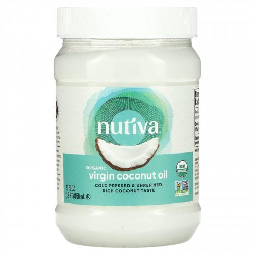 Nutiva, органическое кокосовое масло первого отжима, 858 мл (29 жидк. унций)