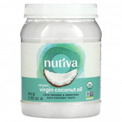 Nutiva, органическое кокосовое масло, первого отжима, 1,6 л (54 жидк. унции)