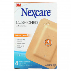 Nexcare, Водонепроницаемая адгезивная прокладка, 4 прокладки
