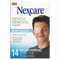 Nexcare, Повязка для бережного удаления, 14 обычных повязок для глаз