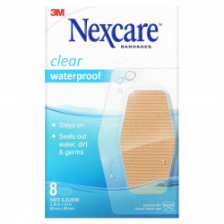 Nexcare, Прозрачные водонепроницаемые повязки для коленей и локтей, 8 повязок