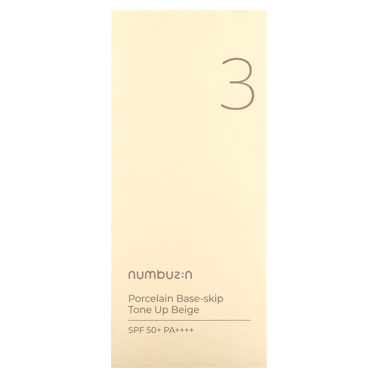 Numbuzin, Porcelain Base-Skip, бежевый тон, SPF 50+ PA ++++, No 3, 50 мл (1,69 жидк. Унции)