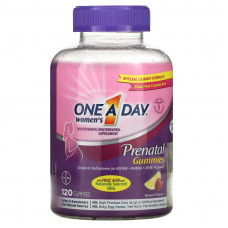 One-A-Day, Жевательные мармеладки для женщин с фолиевой кислотой и ДГК, мультивитаминная / мультиминеральная добавка, 120 жевательных таблеток