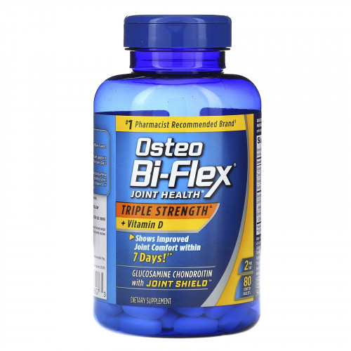 Osteo Bi-Flex, добавка для здоровья суставов, тройной концентрации, с витамином D, 80 таблеток, покрытых оболочкой