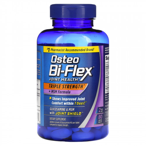 Osteo Bi-Flex, Здоровье суставов, тройная сила + формула MSM, 80 таблеток в оболочке