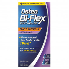 Osteo Bi-Flex, Здоровье суставов, тройная сила + формула MSM, 80 таблеток в оболочке