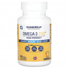 OceanBlue, Professional, омега-3 2100, высокоэффективный натуральный апельсин, 60 мягких таблеток